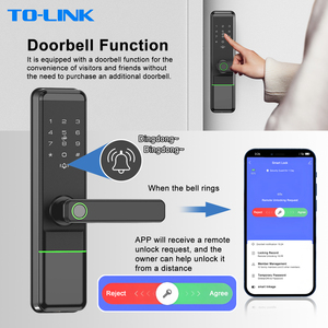 กุญแจล็อคประตูดิจิตอลอัจฉริยะแบบ Wifi สำหรับบ้าน ยี่ห้อ Ttlock รุ่น Tuya Smart พร้อมระบบสแกนลายนิ้วมือ สำหรับประตูไม้ - Product Image 4
