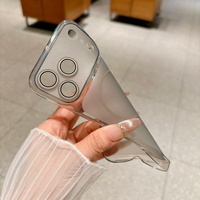Coque de téléphone semi-transparente mate la plus vendue, compatible avec iPhone 17, 15, 16 Pro Max, avec protection d'objectif et coque souple en TPU