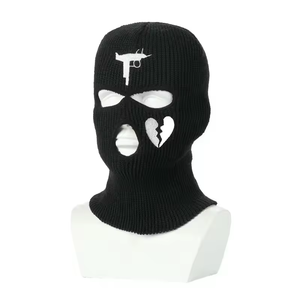 <strong>Balaclava</strong> Man <strong>Balaclava</strong> Outdoor Man New Winter Knitted Ski Hat and Riding Mask <strong>Custom</strong> Three-Hole Head Cover Knitted <strong>Balaclava</strong> - Product Image 2