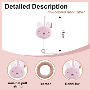 Giocattoli musicali a campana tirati a mano dal produttore, design coniglio cartone animato, per neonati, <span class=keywords><strong>da</strong></span> appendere al <span class=keywords><strong>passeggino</strong></span> - Product Image 3