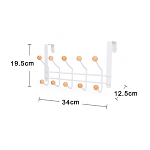 Nuovo Appendiabiti da Parete, Gancio da Porta in Metallo e Legno, Attaccapanni <span class=keywords><strong>per</strong></span> Vestiti - Product Image 2