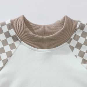 Nouvelle conception de vêtements pour bébé, barboteuse à imprimé écossais beige kaki, combinaison pour nouveau-né, body - Product Image 4