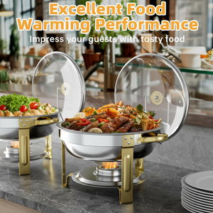 ขายตรงจากโรงงาน เตาอบสแตนเลสทรงกลมขนาดเล็ก 5QT สำหรับงานปาร์ตี้บุฟเฟ่ต์ - Product Image 3