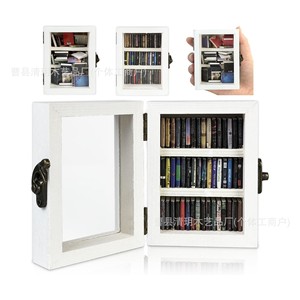 Creative Wooden Mini Bookshelf Solid Paulownia Wood Storage Cabinet Desktop Ornament Modern Minimalist Style Office Use - Product Image 4