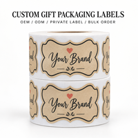 Étiquettes adhésives en papier kraft OEM pour cadeaux et artisanat, impression couleur, découpe à la presse, finition mate, étiquettes en rouleau pour emballage cadeau