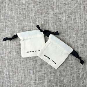 Personalized Organic Cotton <b>Drawstring</b> Bag Eco-Friendly Canvas <b>Pouch</b> for Ring and Earring - Product Image 3