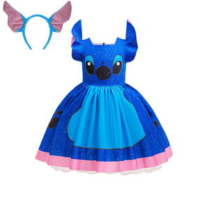 Vestido de Niña Dibujos Animados Stitch <span class=keywords><strong>Película</strong></span> Lilo Disfraz de Cosplay Actuación Escénica Halloween Carnaval Disfraz Infantil - Product Image 4