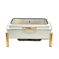 Chauffe-plat commercial 9L avec couvercle en verre, pieds de support stables, idéal pour les banquets de Noël et les services de restauration en extérieur