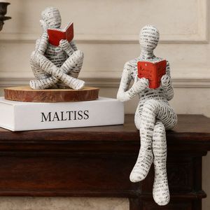 Figura Decorativa de Resina para Lectura, Arte Abstracto, Adorno para Estantería, Patrón de Alfabeto, Manualidades - Product Image 1