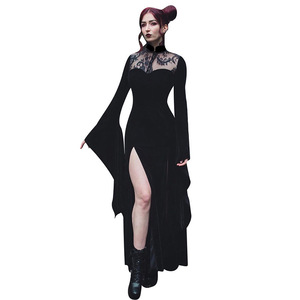 Disfraz de Bruja para Halloween, Vestido Gótico con Encaje, Cintura Alta, Falda <span class=keywords><strong>Maxi</strong></span> Sexy con Abertura, Estilo Europeo-Americano, Mangas Campana - Product Image 5