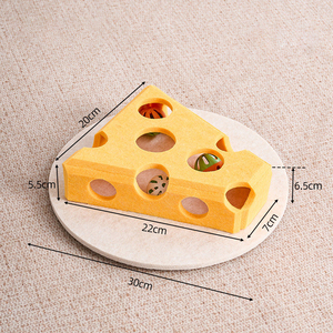 <span class=keywords><strong>Nouveau</strong></span> jouet pour <span class=keywords><strong>chat</strong></span> en feutre en forme de fromage, boîte de <span class=keywords><strong>jeu</strong></span> de puzzle <span class=keywords><strong>avec</strong></span> clochette et bâtonnet de <span class=keywords><strong>jeu</strong></span> pour <span class=keywords><strong>chat</strong></span>, pour soulager l'ennui des chats, produit pour animaux de compagnie - Product Image 2