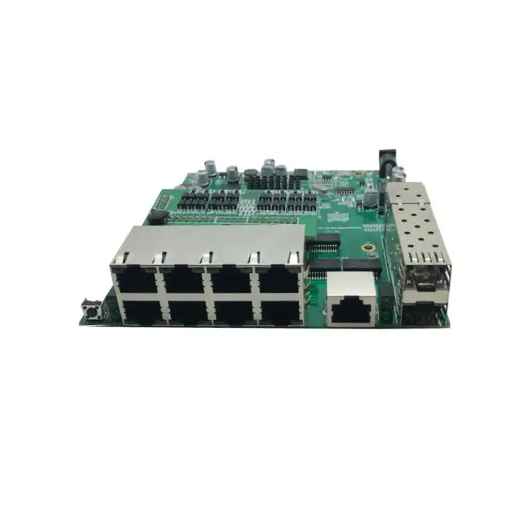 Full gigabit L2 managed POE switch 8 Port Ethernet Switch PCB Board with 2 sfp slots for IP CCTV