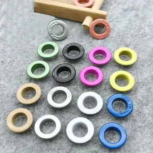 High Quality China Custom Colored Flat Brass Metal Material Curtain Fabric Craft Eyelet Grommet Fastener Grommets Eyelets