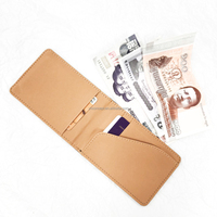 2024 Factory Vintage Contract Color PU Leather Cash Dull Polish Card Sleeve Bifold Leather Wallet para hombres