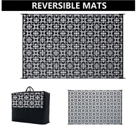 Tapis en plastique polypropylène tressé réversible écologique Patio Camping Plage Voyage Léger Caravane Tapis d'extérieur
