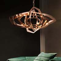 Lustre moderne de luxe en acier inoxydable rose doré pour hôtel, décoration de luminaire suspendu, dernier design, métal, intérieur