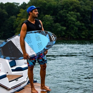 Planche de wakesurf WOO WAVE 2026 élégante bleu-noir graffiti, planche de wakesurf légère pour le freestyle et les figures en eau libre - Product Image 6