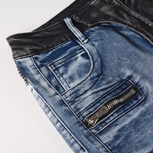Jeans Ajustados con Múltiples Cremalleras para Hombre, Jeans Desgastados con Múltiples Bolsillos, Estilo Motero, Hip Hop, Negro, <span class=keywords><strong>Azul</strong></span>, Patchwork - Product Image 5