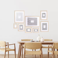 Bingkai Poster Motif Kayu Hitam dengan Alas Kertas untuk Foto, Karya Seni, Gambar, Dekorasi Dinding Rumah
