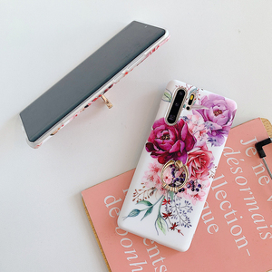 เคสโทรศัพท์ลายดอกไม้ใบตองวินเทจ,เคสหลังนิ่มแหวนสวมนิ้วสำหรับ Samsung S21 Plus S20 S10e S10 S9 S8 Plus Note 10 - Product Image 2