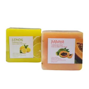 Natural Lemon Soap Bar for Face Body Turmeric Skin Soap Wash for Dark Spots Intimate Areas Underarms Turmeric Reduces Acne Soap