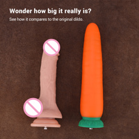 Hismith Design Sci-fi Dildo en silicone à double densité de 9,6 pouces, système Kliclok amovible et insérable de 8,93 pouces, Série Légumes Carotte