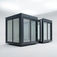 Maison conteneur modulaire de luxe détachable et extensible, micro-maison moderne, cabane préfabriquée mobile avec mur en verre pour l'extérieur