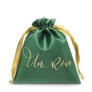 Bolsas de Satén para Regalos de Boda, Económicas, con MOQ Bajo, Bolsas de Embalaje de Lujo con Logotipo Personalizado para Cosméticos y Cabello, Bolsas Rosas con Cordón - Product Image 6