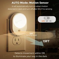 Veilleuse à détecteur de mouvement LOHAS Mini 0,6W pour enfants, lampe de nuit à LED avec détecteur de mouvement pour chevet et salle de bain