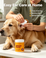 Lingettes Nettoyantes pour Oreilles de Chien et de Chat, Lingettes Jetables pour Animaux, Kit de Toilettage à Domicile Portable, 50 Pièces en Gros