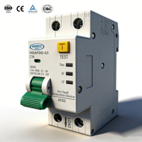 Disjoncteur différentiel AFCI AFDD HANDELE HDAF2-63 63A 230/110V en matériau PA66, capacité de coupure 6kA, montage sur rail
