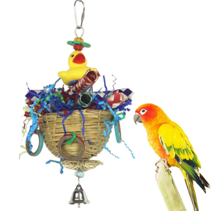 Pájaro forrajeo loro Juguete plástico pato bambú dedo cuna roer cadena Control remoto pájaro volador juguetes pájaro juguetes columpio - Product Image 1