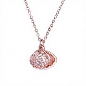 Collier de luxe <span class=keywords><strong>XLOVE</strong></span> en argent 925 plaqué or 18 carats avec perle creuse en forme de coquillage et chaîne à maillons sertis de griffes, perle de qualité <span class=keywords><strong>A</strong></span> - Product Image 4
