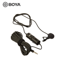 Microphone à condensateur cravate BOYA By-M1 3,5 mm avec pare-brise pour smartphones, appareils photo et reflex numériques