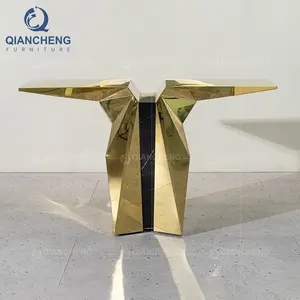 modern gold console table with mirror stainless steel console tables living room furniture