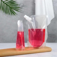 Impression d'emballages personnalisés, petit sac en mylar rechargeable, poche pour jus liquide, gel, avec bec verseur, sac en plastique pour l'eau