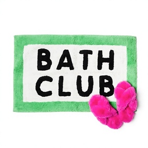 Tapis de sol de salle de bain de luxe en coton pur de qualité supérieure, à motif floral tufté, écologique, durable, ITHL - Product Image 1
