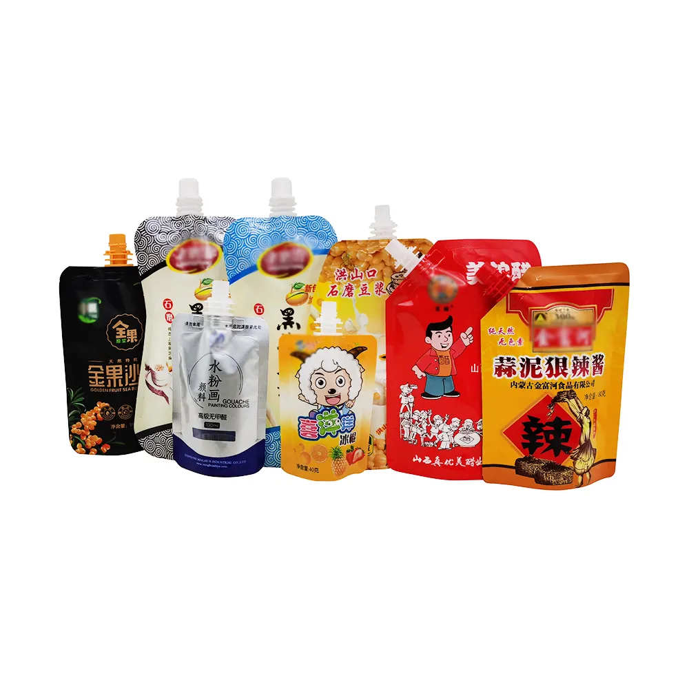 200ml 500ml 450ml 500ml 800ml 750ml 1L 1.5L 2.5L 5L 10L đứng lên hàng đầu làm đầy nhiều lớp nhôm nhiều lớp Spout Pouch