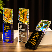 Trophée en cristal haut de gamme avec impression UV et gravure laser, plaque de récompense pour compétition et réunion annuelle