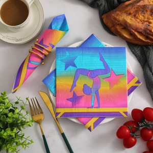 Printed napkins, cross-border holiday party dance tableware decoration square napkins, colored disposable <b>paper</b> towels wholesale - Product Image 3
