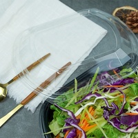 Boîte d'emballage en plastique noir pour micro-ondes, conteneur alimentaire jetable avec couvercle transparent, contenants à emporter uniques