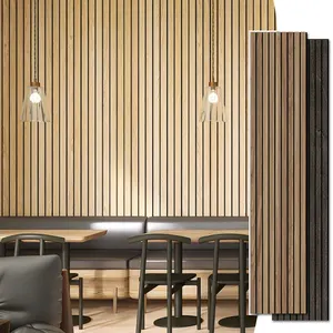 Phòng ngủ phổ biến wainscting tấm gỗ sồi tự nhiên Acoustic slat tường Bảng điều khiển âm thanh bằng chứng akupanel Bảng điều khiển âm thanh