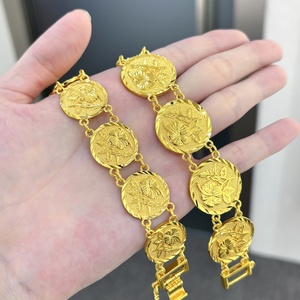 JXX Unique Design Multilayer Coin Chain <b>Bracelet</b> Adjustable <b>Copper</b> Gold Plated Charm <b>Bracelets</b> for Women Trendy Style Made Brass - Product Image 2