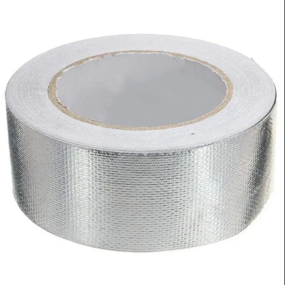 アルミホイルダクト粘着テープシーリングジョイントが防湿漏れ防止防水シールスライバーアルミホイルテープに縫い付けられています