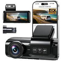 Caméra embarquée personnalisable gratuite avec double objectif avant et arrière pour taxi, enregistreur de conduite 4K, vision nocturne supérieure, capteur G, moniteur de stationnement, dashcam 4K
