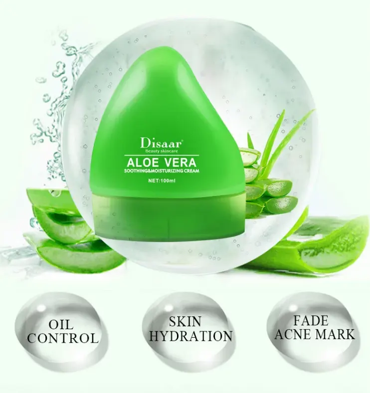 Nuevo Producto Disaar fuerte Anti enrojecimiento de Control de aceite de Aloe Vera blanqueamiento hidratante cara crema Aloe Vera