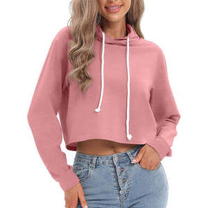 Sudaderas Cortas de Algodón de Alta Calidad Personalizadas para Mujer, Sudaderas Cortas Lisas Personalizadas para Mujer, Hechas en Pakistán - Product Image 1