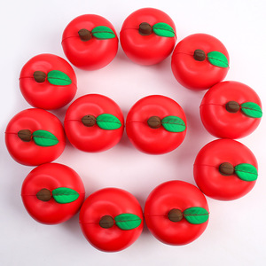 Grenzüberschreitendes Bestseller PU-Schaum Simulations-Apfel Stressabbau-Spielzeug mit individuellem Logo-Druck Hochelastischer Schwamm-Druckball <span class=keywords><strong>RB48</strong></span> - Product Image 4