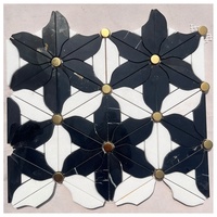 Carreaux de mosaïque Revêtement de sol Jet d'eau Motif floral de fleurs Forme Dosseret Cuisine Salle de bain Mur Carrelage de marbre