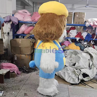 Costume animal gonflable de mascotte de personnage de dessin animé chien mignon avec le costume de mascotte de chapeau mascotte gonflable pour des vacances